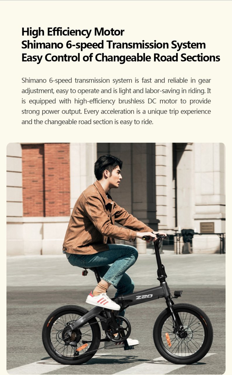 Xiaomi Himo Z20, le vélo pliant électrique best seller, gris ou blanc à 720€ Stock Europe