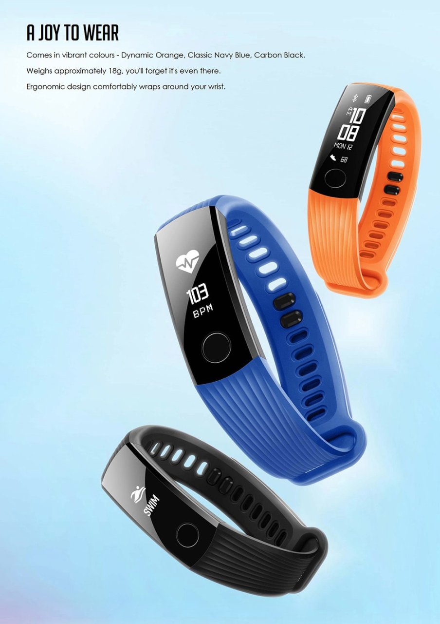 Bracelet HUAWEI Band 3 Smartband noir à 23€65