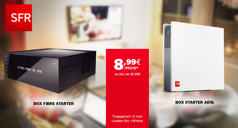 Offre Fibre SFR à 11€99 et ADSL à 4€99 en vente privée