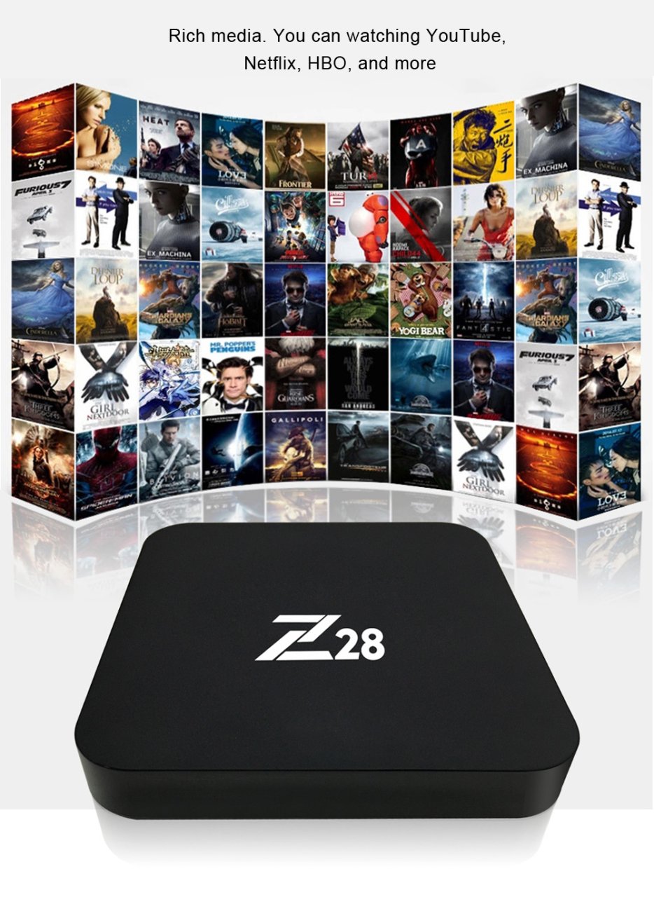Box Android TV Z28 Android 7 / Rockchip RK3328 à 38€33
