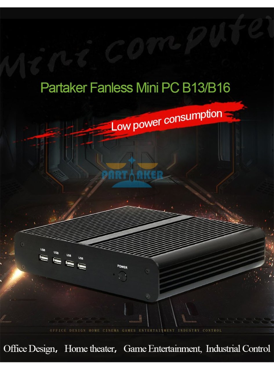 Des Mini PC Partaker du core-i5 7260U au core-i7 8550U fanless dès 235€