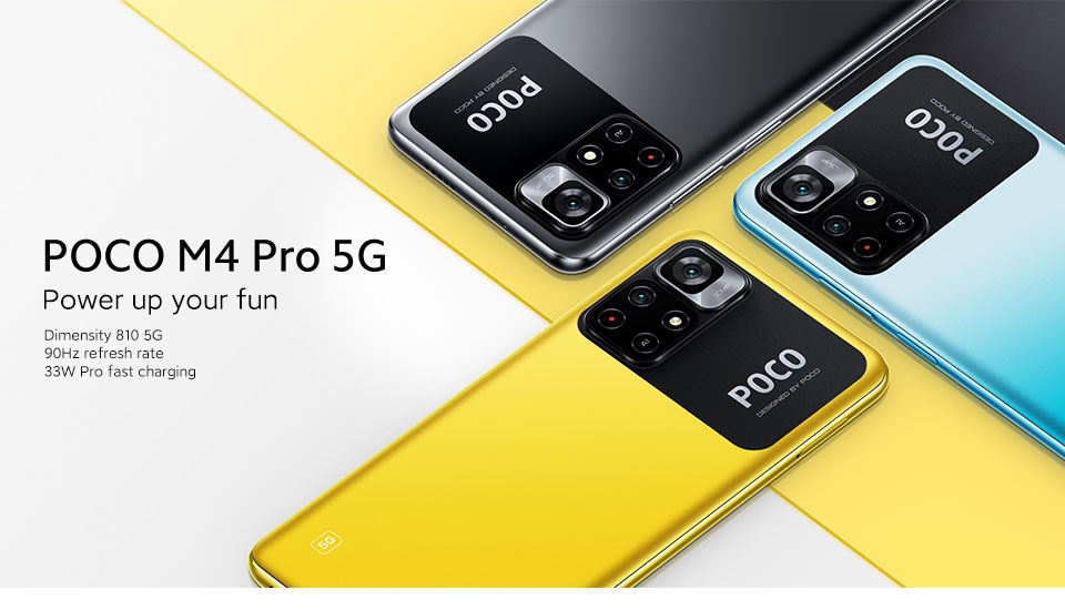 Le smartphone POCO M4 Pro 5G, 6.6 pouces, Mediatek Dimensity 810, 6/128GO à 186€ Stock EU