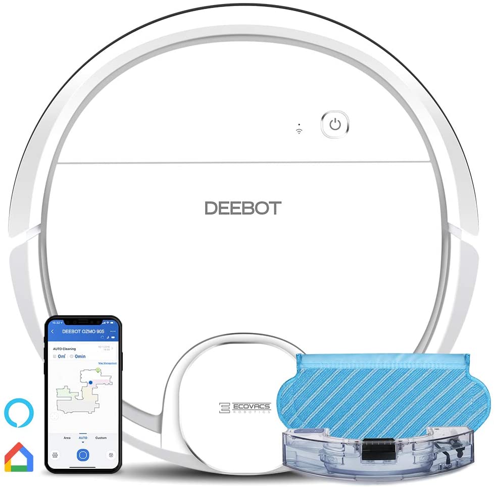 Aspirateur Robot ECOVACS DEEBOT OZMO905, Navigation Laser et lavage à 269€98