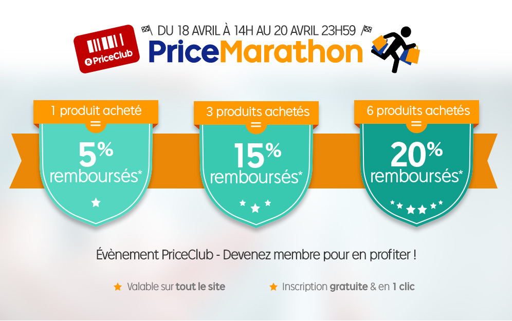 Marathon Rakuten Priceminister, jusque 20% de bon d'achat sur tout pour tous y compris iPhone 7