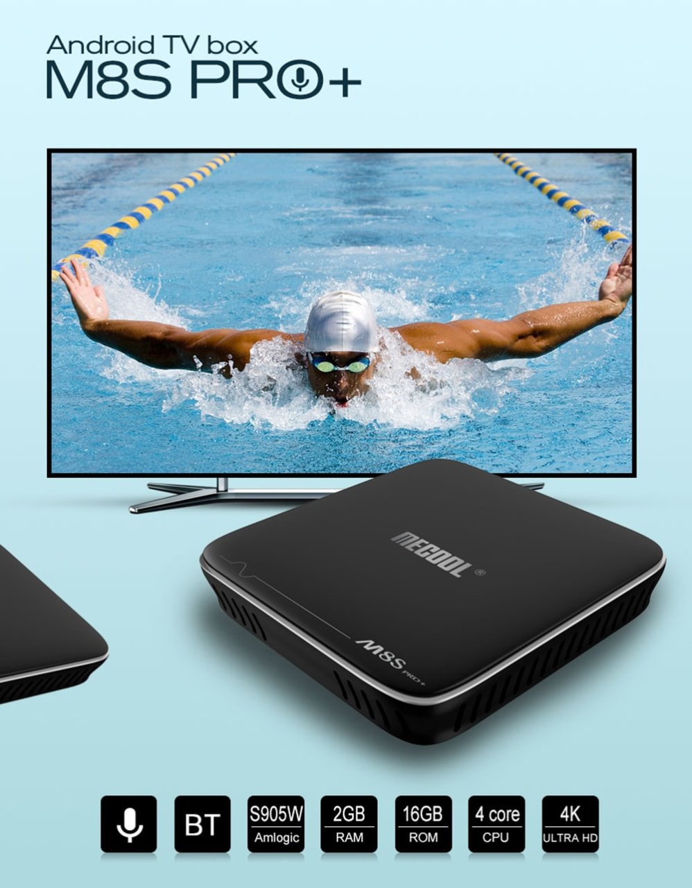 Boitier TV 4K Mecool M8S Pro+ Android TV 2GO/16Go Stock Europe à 31€86